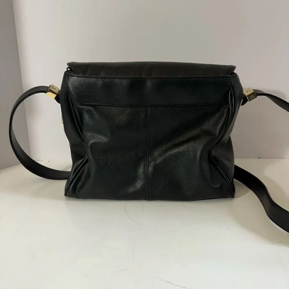 Sereta Black leather Purse with Shoulder Straps